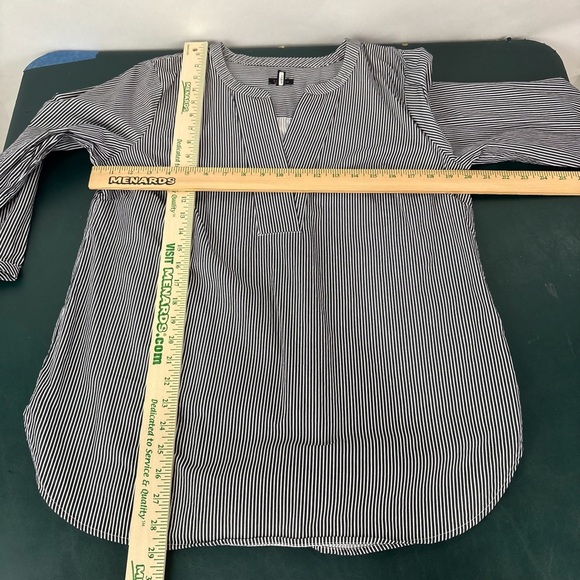 Talbots Women Pt Large Popover Blouse Tunic Cotton Classic Stripe Nautical (516) - Picture 10 of 13